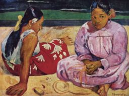 Due donne tahitiane sulla spiaggia di Paul Gauguin