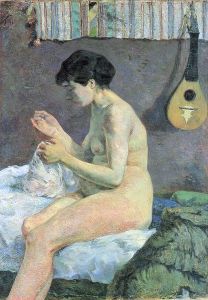 Nudo di donna che cuce di Paul Gauguin